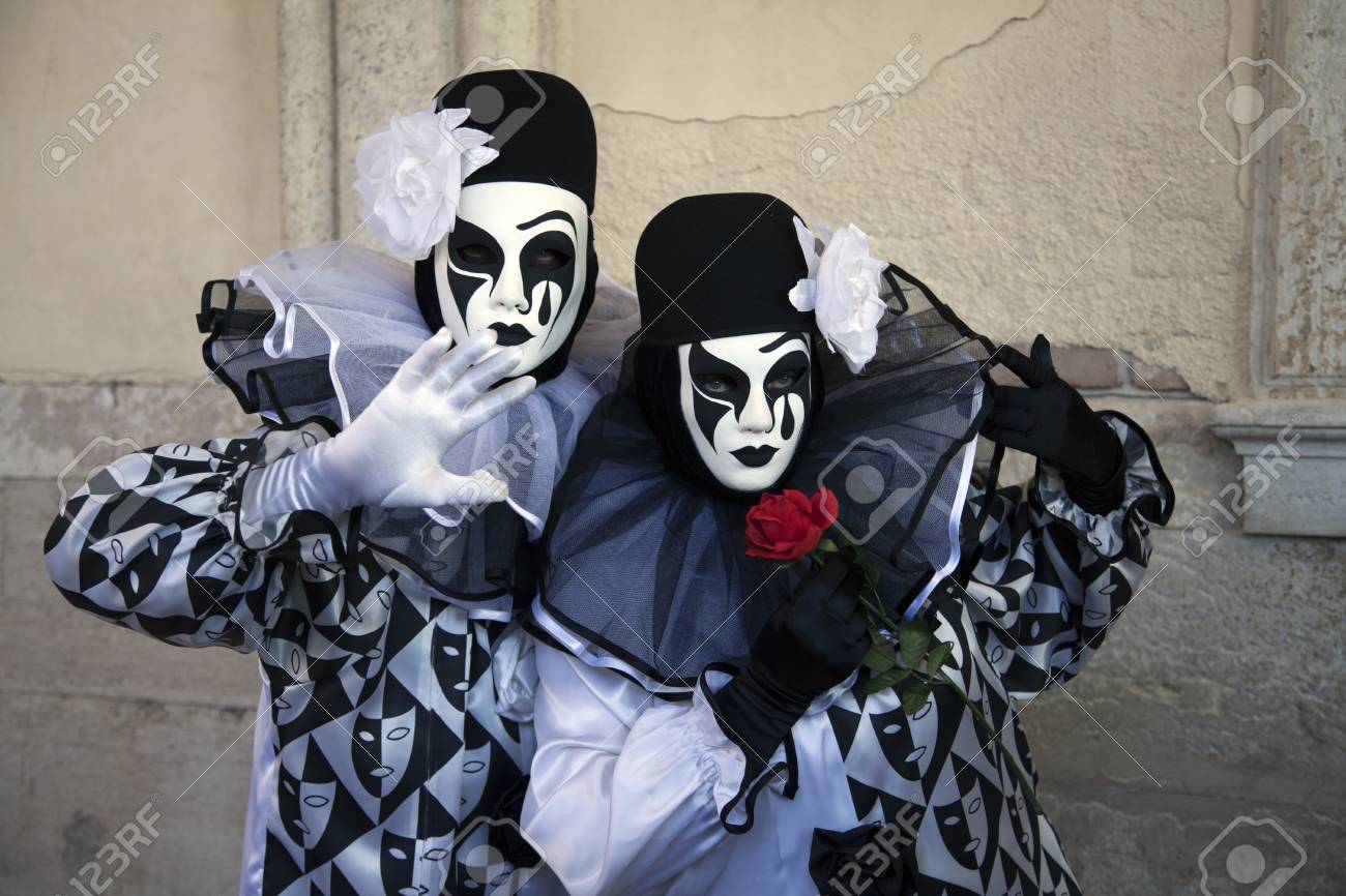 2 Maschere Di Venezia Nere - Per Carnevale, Festive E Costumi Con Nastri Regolabili