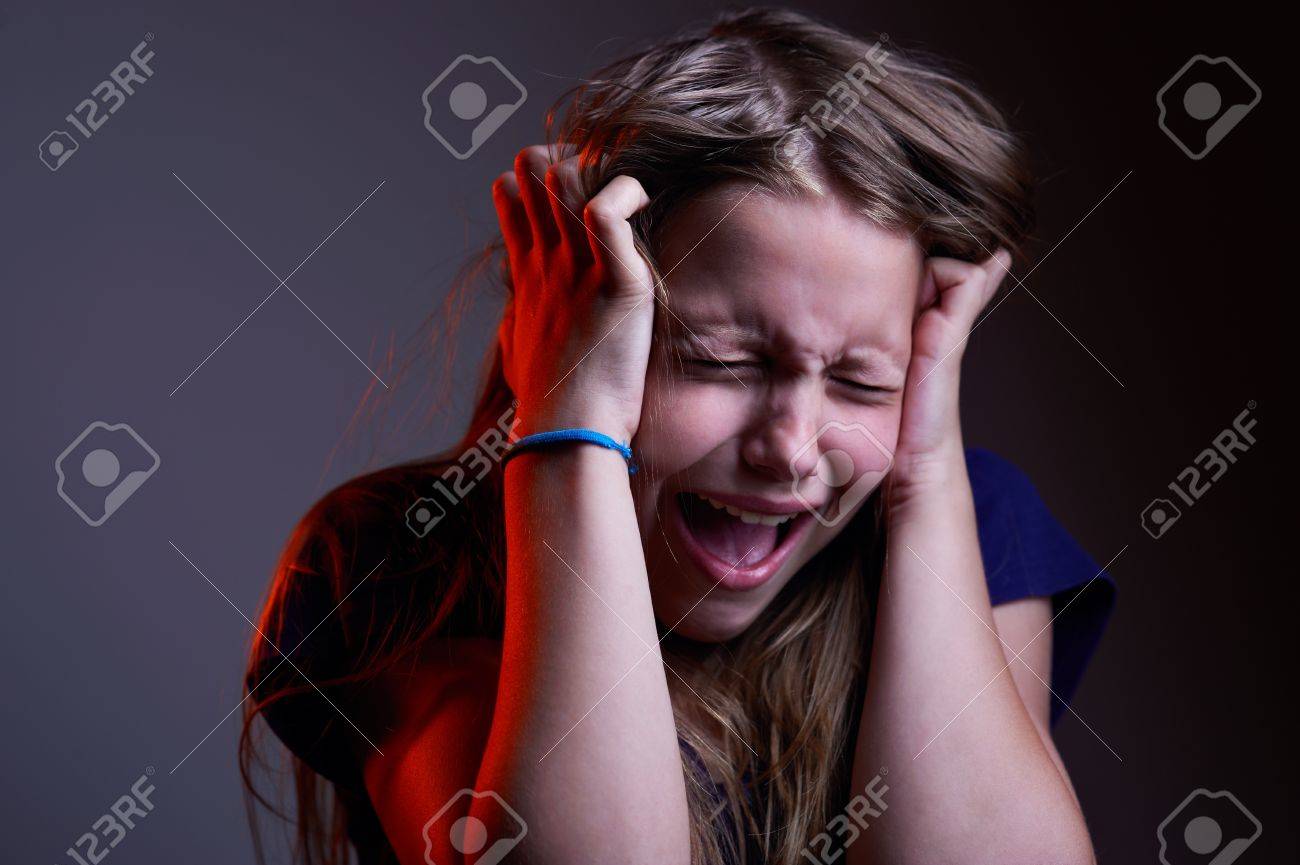 teen girl screaming Teen girl screaming