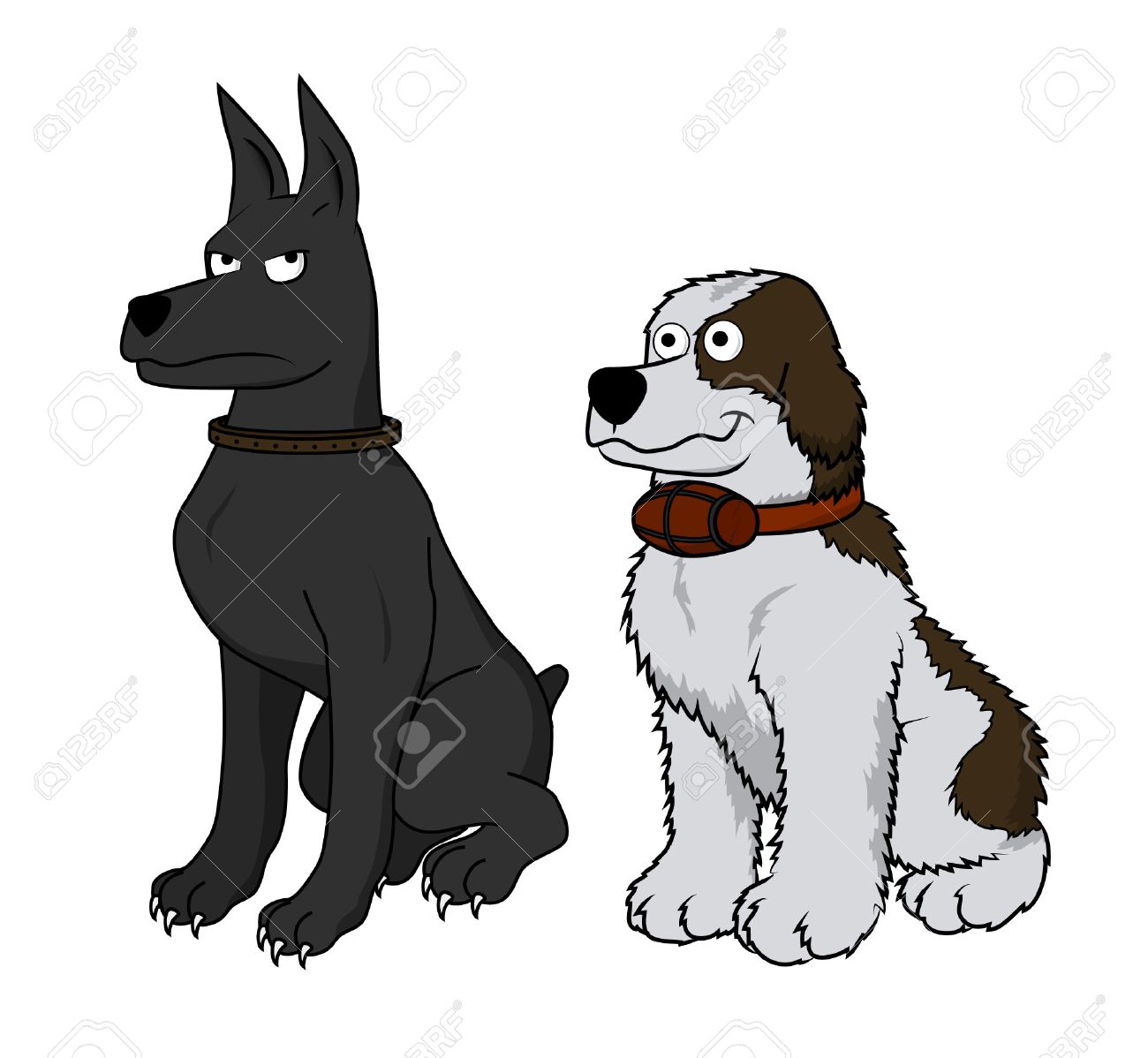 vector cartoon two dogs royalty free cliparts vectors and stock