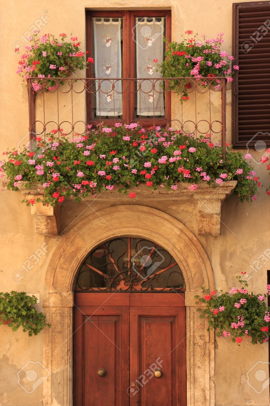 Flowers On A European Balcony Stock Photo Picture And Royalty Free Image Image