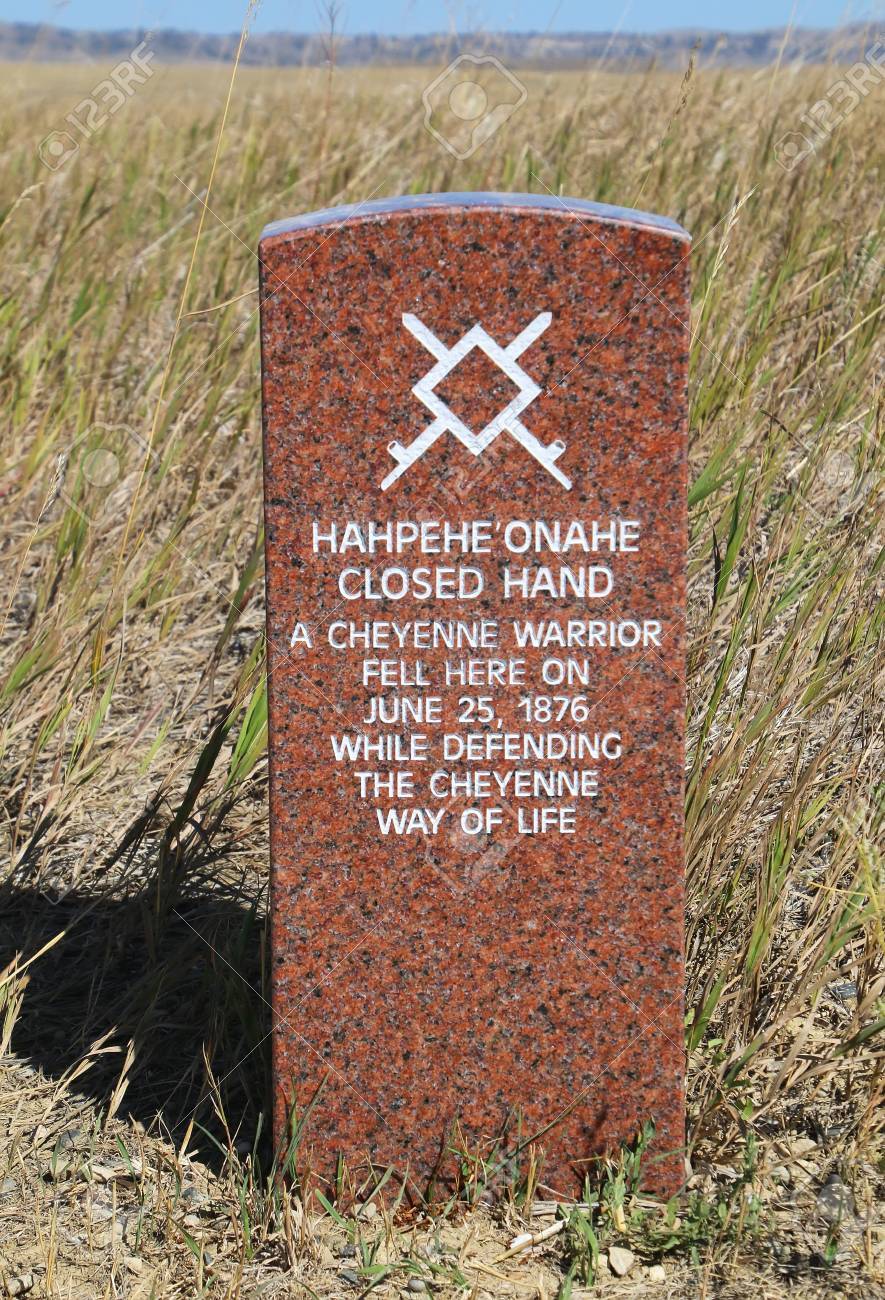 little bighorn battlefield on Indian Warrior Marker Stone At Little Bighorn Battlefield National Stock Photo Picture And Royalty Free Image Image 44680417