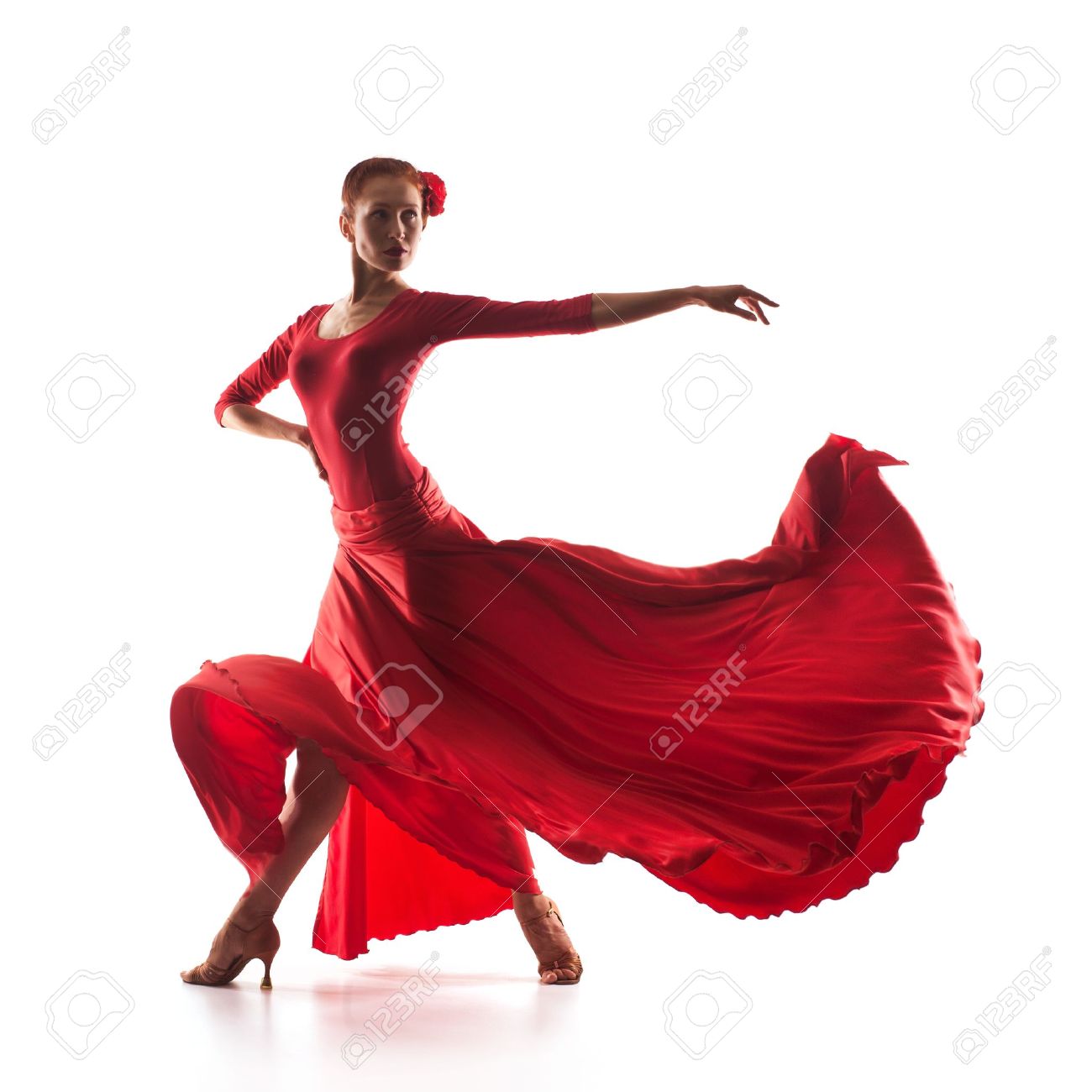 red dance dress