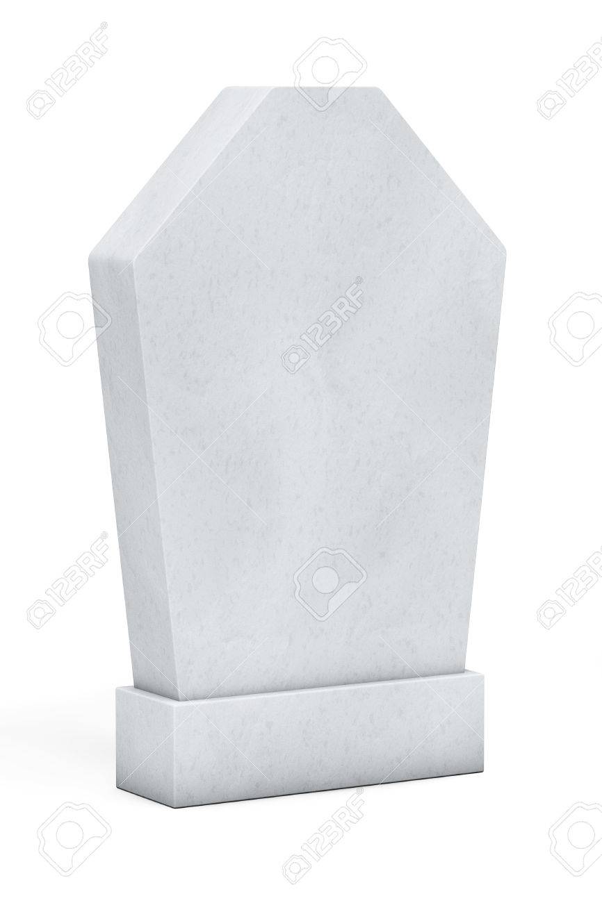 blank memorial gravestone on a white background stock photo picture