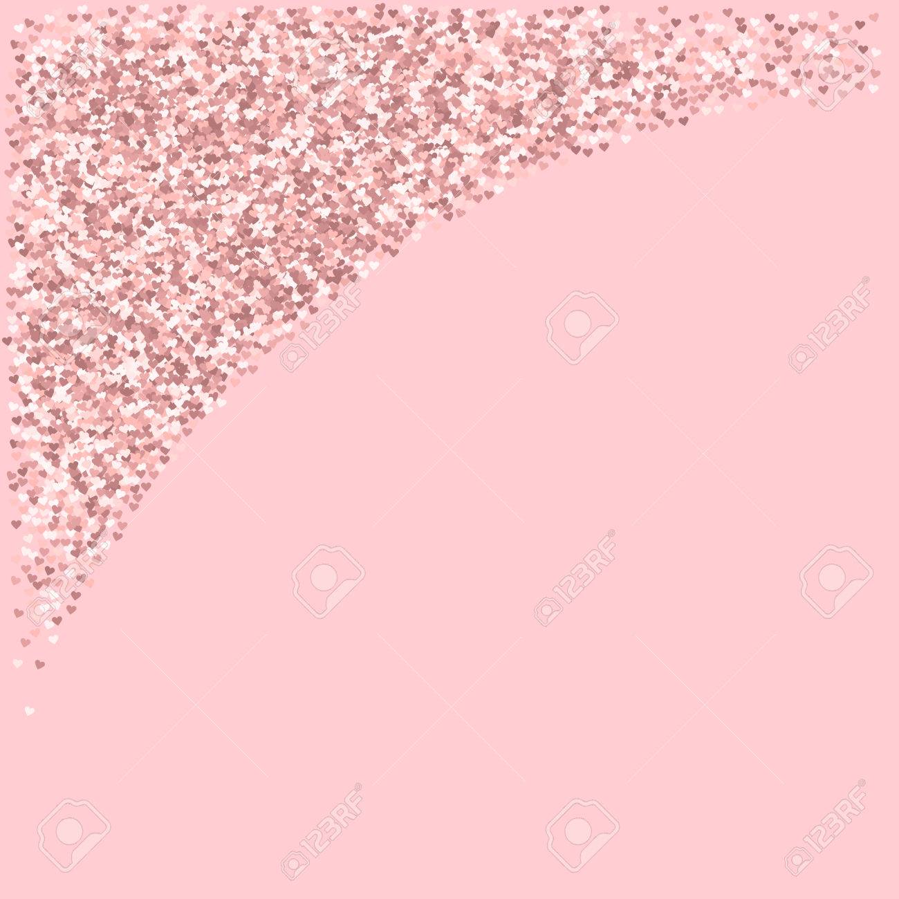 Rosa Goldener Glitzer Aus Herzen Top Linke Ecke Auf Pale Pink Valentine Hintergrund Vektor Illustration Lizenzfrei Nutzbare Vektorgrafiken Clip Arts Illustrationen Image 73026289