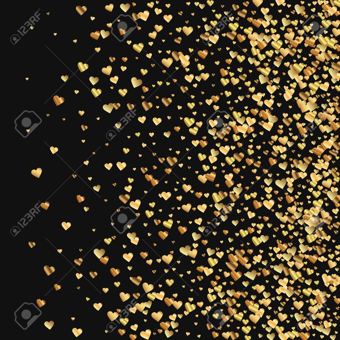 gold gradient hearts confetti right gradient on black valentine royalty free cliparts vectors and stock illustration image 74469805 gold gradient hearts confetti right gradient on black valentine