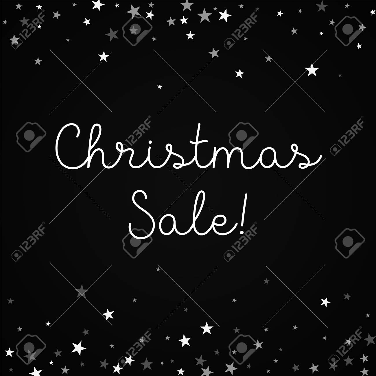 christmas sale greeting card random falling stars background