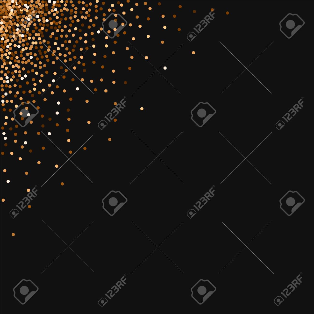 赤い丸い金のきらめき 黒の背景に赤い丸い金の輝きを持つ左の右コーナー 思い出に残るベクトルイラスト のイラスト素材 ベクタ Image