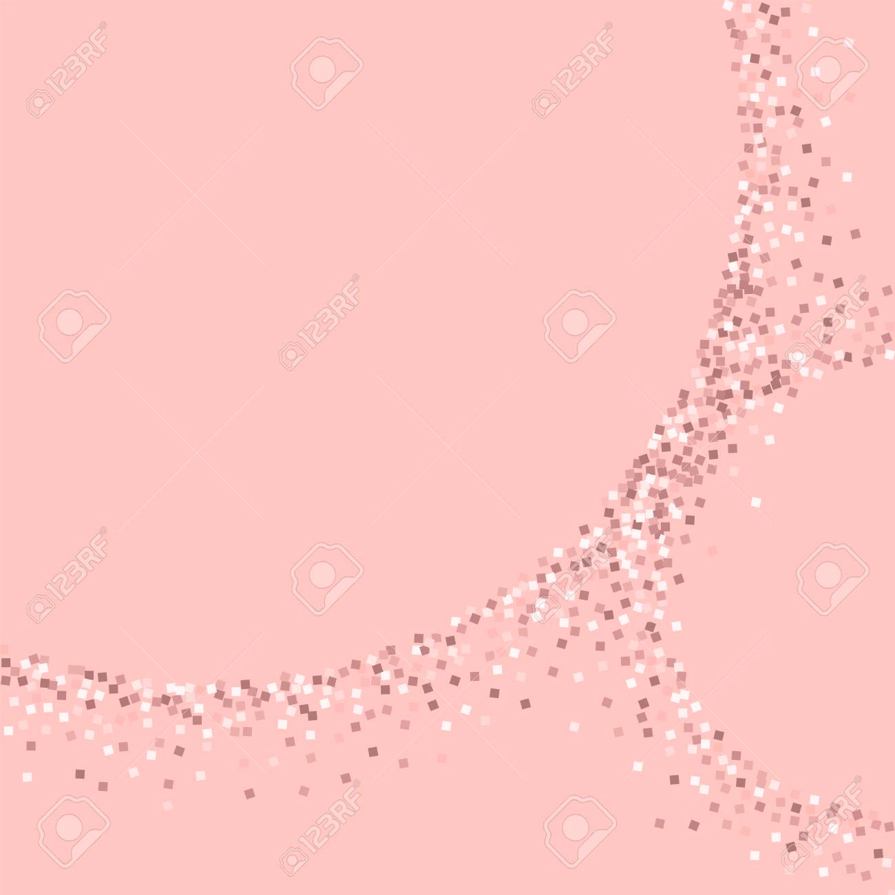 ピンクゴールドのキラキラ。ピンクの背景にピンクゴールドの輝きを持つ