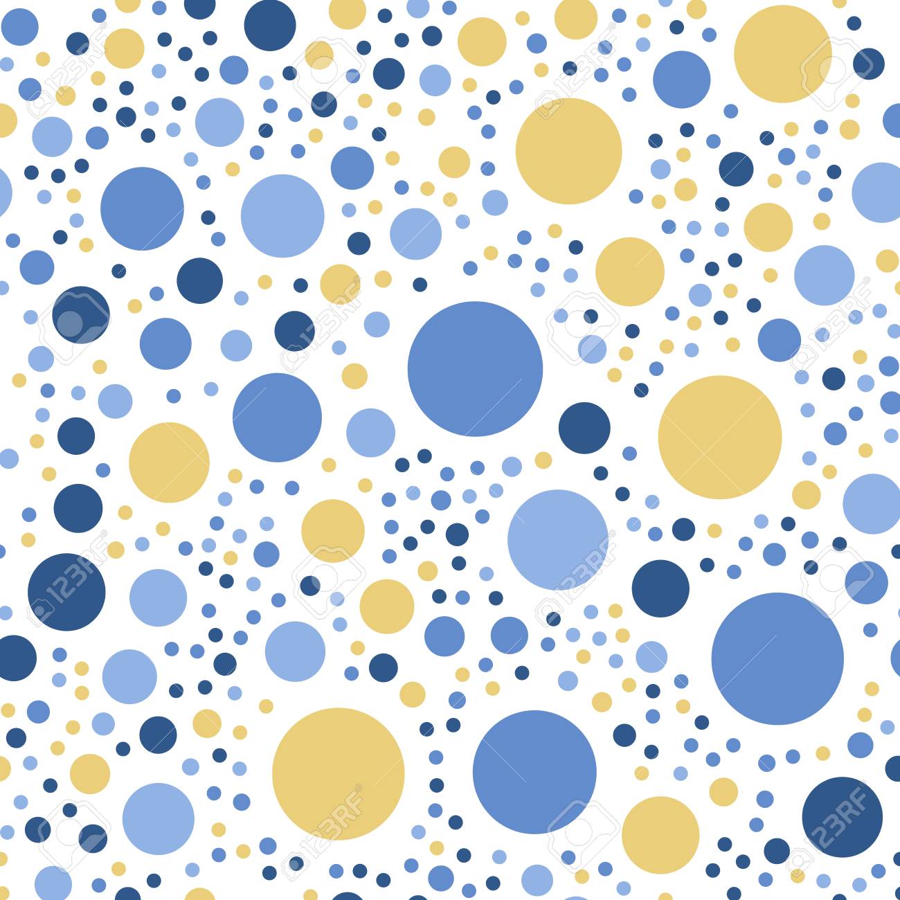 白い背景にカラフルな水玉模様のシームレスなパターン 抽象ベクトルの図 のイラスト素材 ベクタ Image