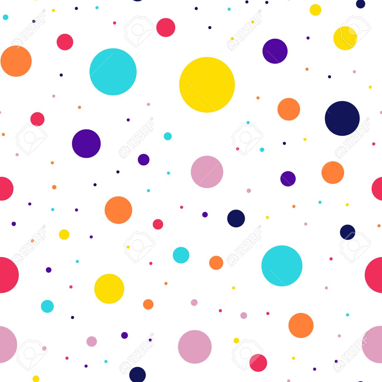 メンフィススタイルの水玉模様は 白い背景にシームレスなパターン ユニークな現代メンフィス水玉 の創造的なパターン 明るく散らばった紙吹雪は混沌とした装飾を落ちる ベクトルのイラスト のイラスト素材 ベクタ Image