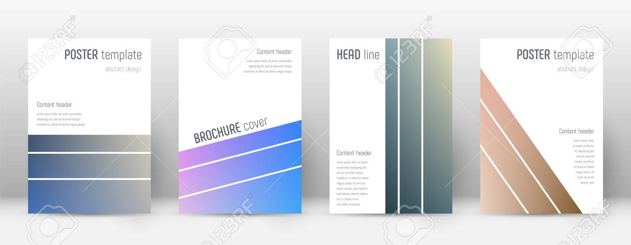 various set of layout in geometric valuable template for brochure