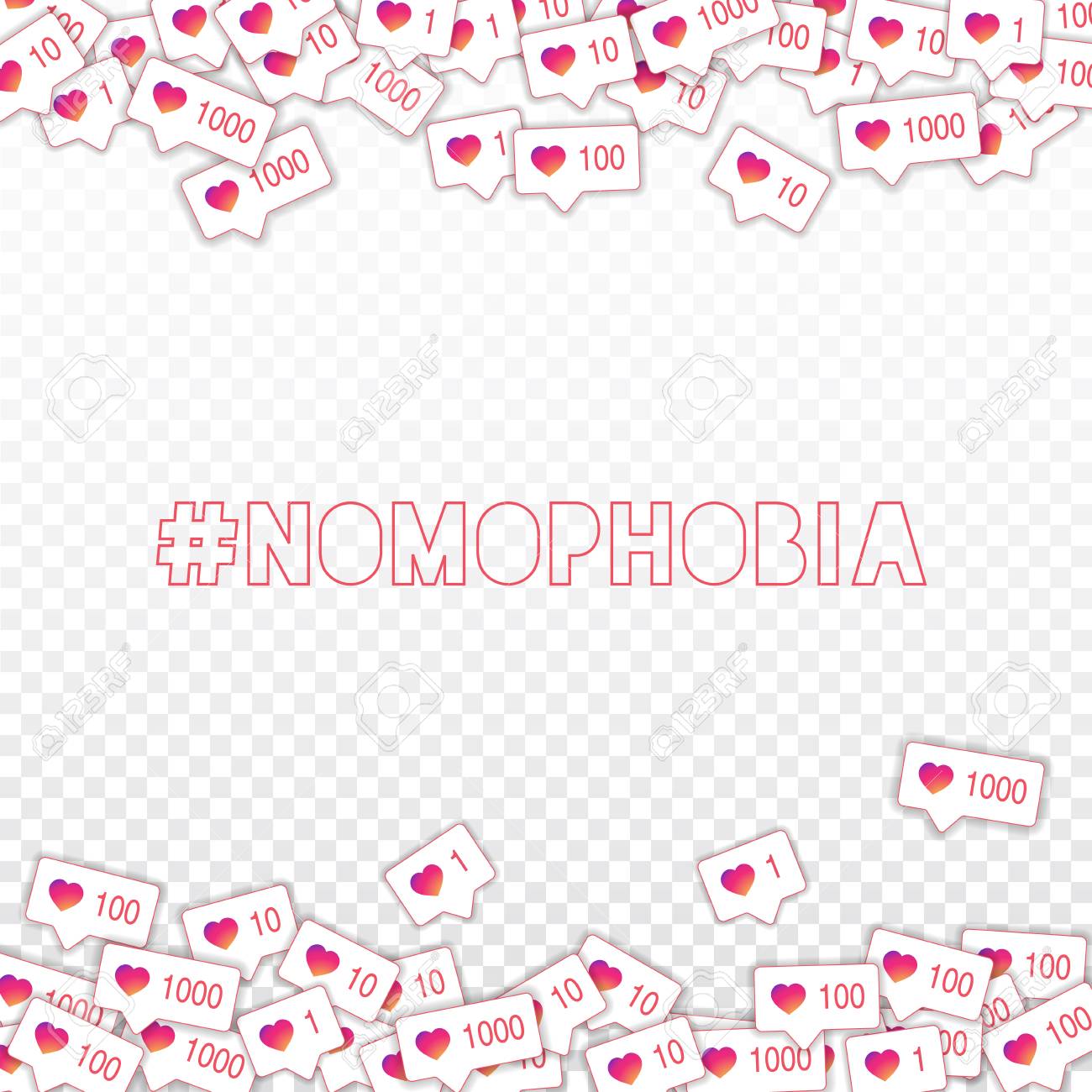 social media icons nomophobia concept falling gradient like vector social media icons