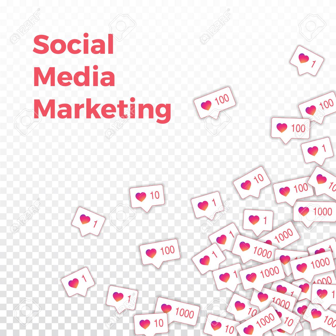 social media icons social media marketing concept falling gradient vector social media icons
