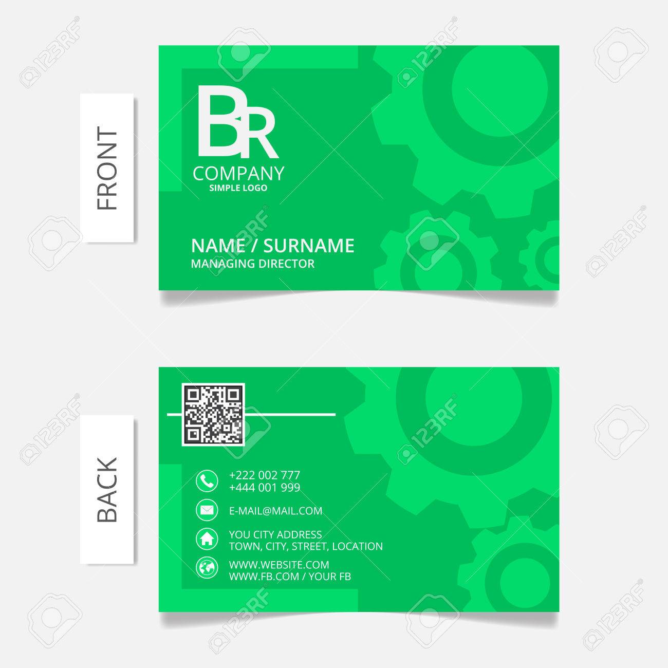 business card tamwork gear modern design vector eps10 biznis cards