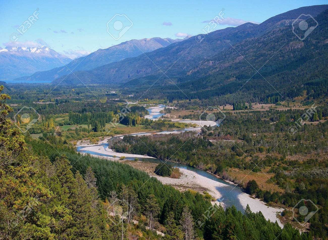 Argentina Patagonia Landscape River Mountains El Bolson Stock Photo Picture And Royalty Free Image Image 31676051