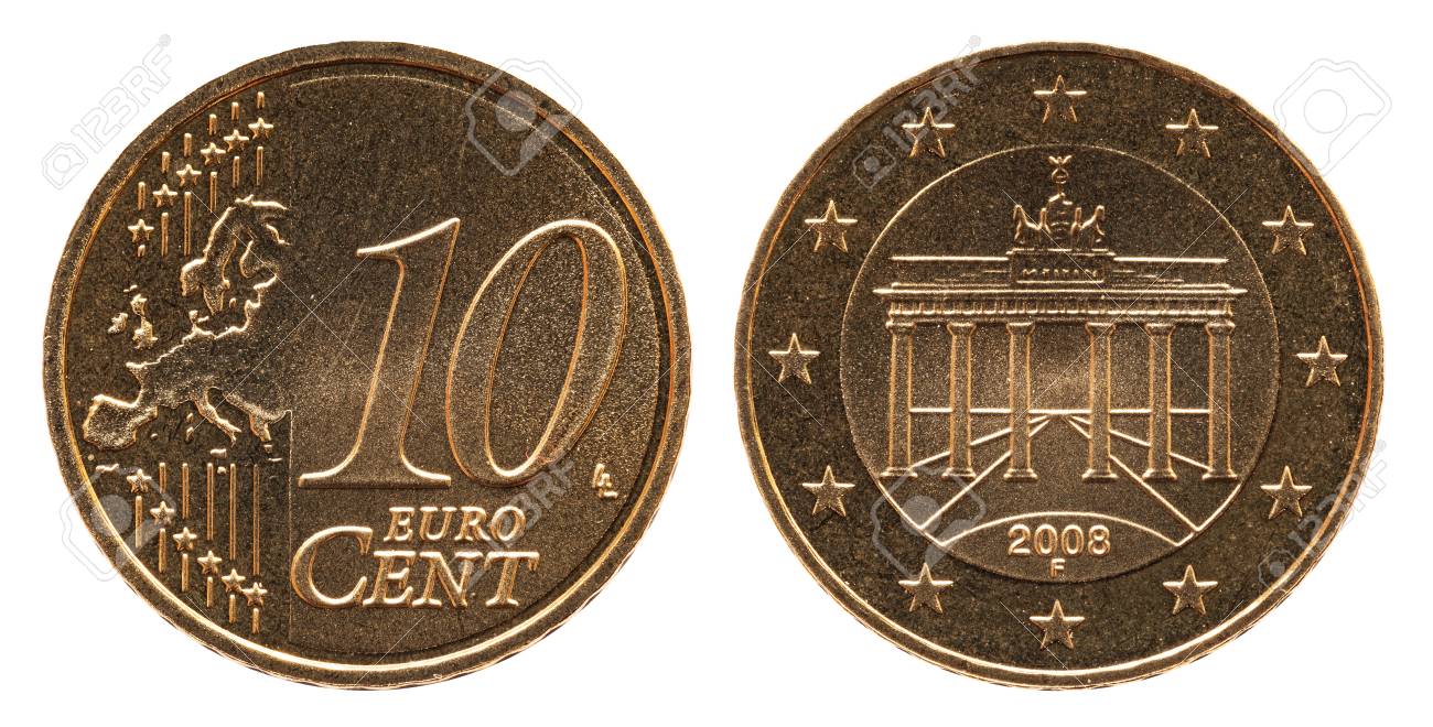 독일 10유로 센트 독일 동전, 앞면 10 및 유럽, 뒷면 브란덴부르크 문 로열티 무료 사진, 그림, 이미지 그리고 스톡포토그래피.  Image 120358147