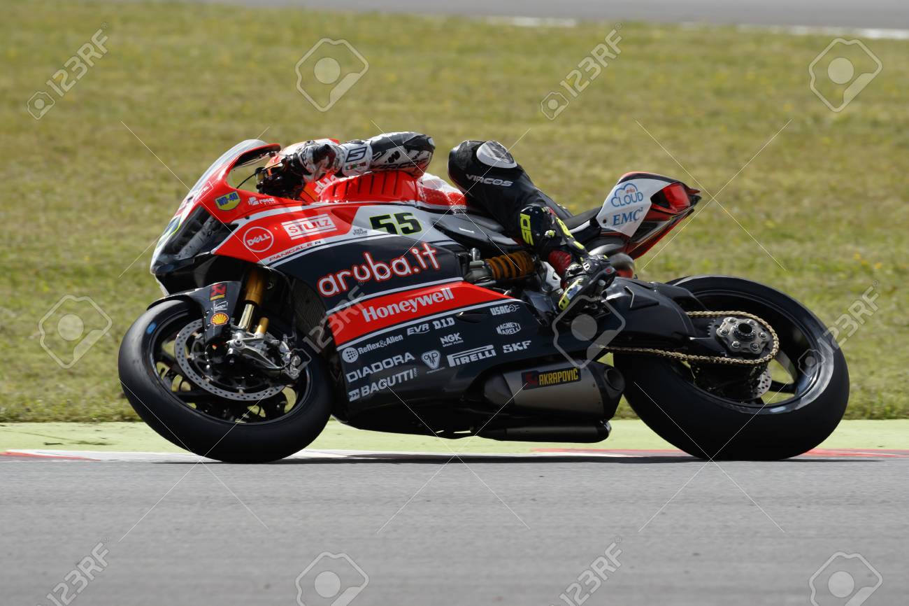 ミサノ アドリアティコ イタリア 6 月 21 日 ドゥカティ パニガーレ R Aruba It レース ドゥカティ Sbk チーム ミケーレ ピロ スーパー バイクのフリー走行中に駆動の Fim スーパー バイク世界選手権 6 月 21 日 ミサノ サーキットでのレース中に第 3