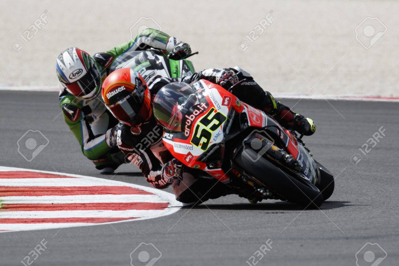 ミサノ アドリアティコ イタリア 6 月 21 日 ドゥカティ パニガーレ R Aruba It レース ドゥカティ Sbk チーム ミケーレ ピロ スーパー バイクのフリー走行中に駆動の Fim スーパー バイク世界選手権 6 月 21 日 ミサノ サーキットでのレース中に第 3