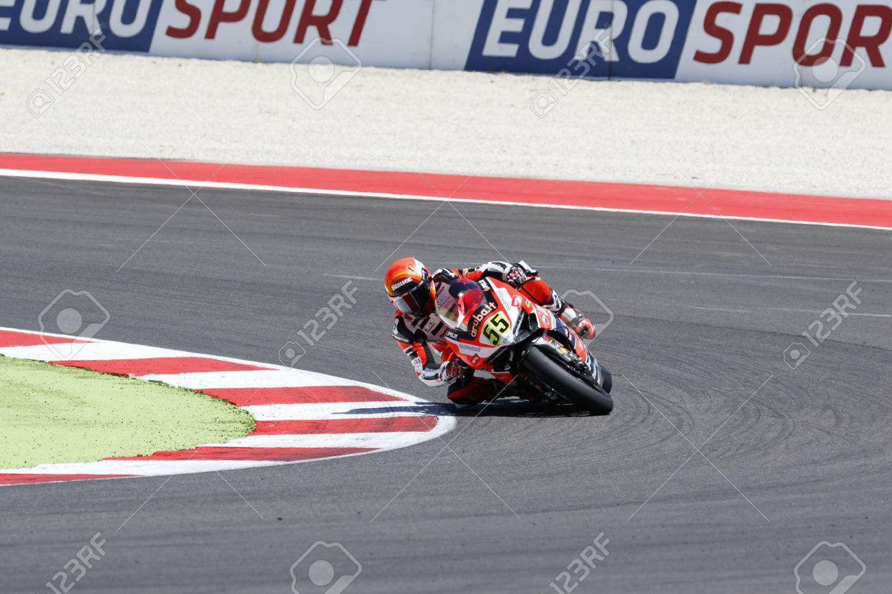 Aruba It レース ドゥカティ Sbk チーム ミケーレ ピロ Fim スーパー バイク世界選手権 15 年 6 月 21 日に Mis のミサノ サーキットでのレース中にスーパー バイク レース 2 中の駆動のミサノ アドリアティコ イタリア 15 年 6 月 21