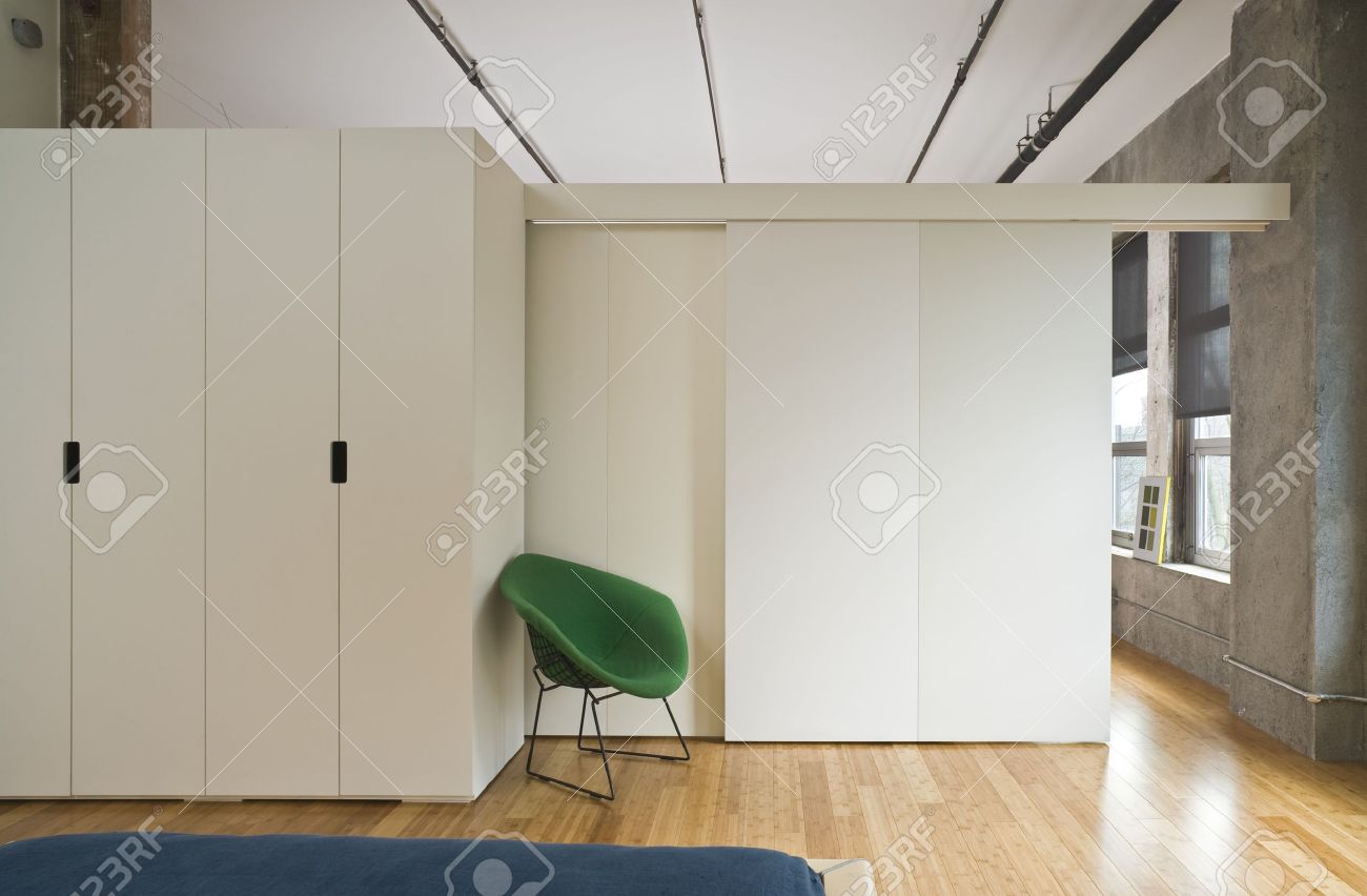 Modern Style Bedroom Interior With Room Divider Separating It - Modern Style Bedroom Interior With Room Divider Separating It From The Restof The Loft modern style bedroom interior with room divider separating it - modern style bedroom interior with room divider separating it from the restof the loft