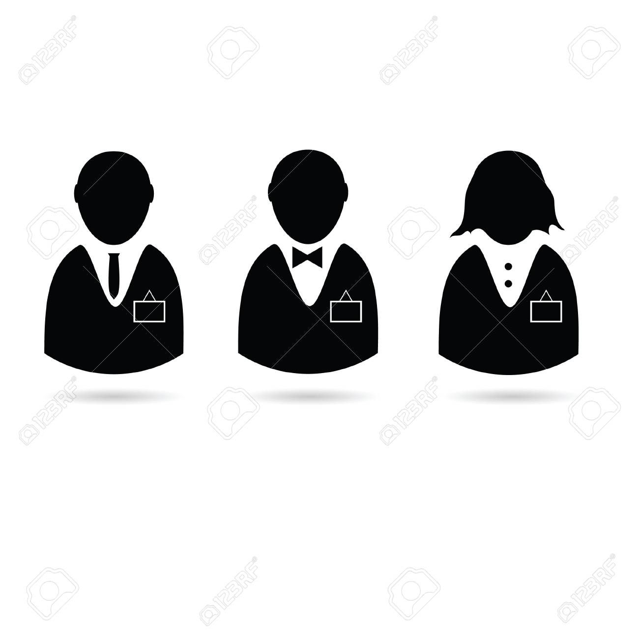 Icon Of People With Identification Card Vector Silhouette Royalty Free Cliparts Vectors And Stock Illustration Image
