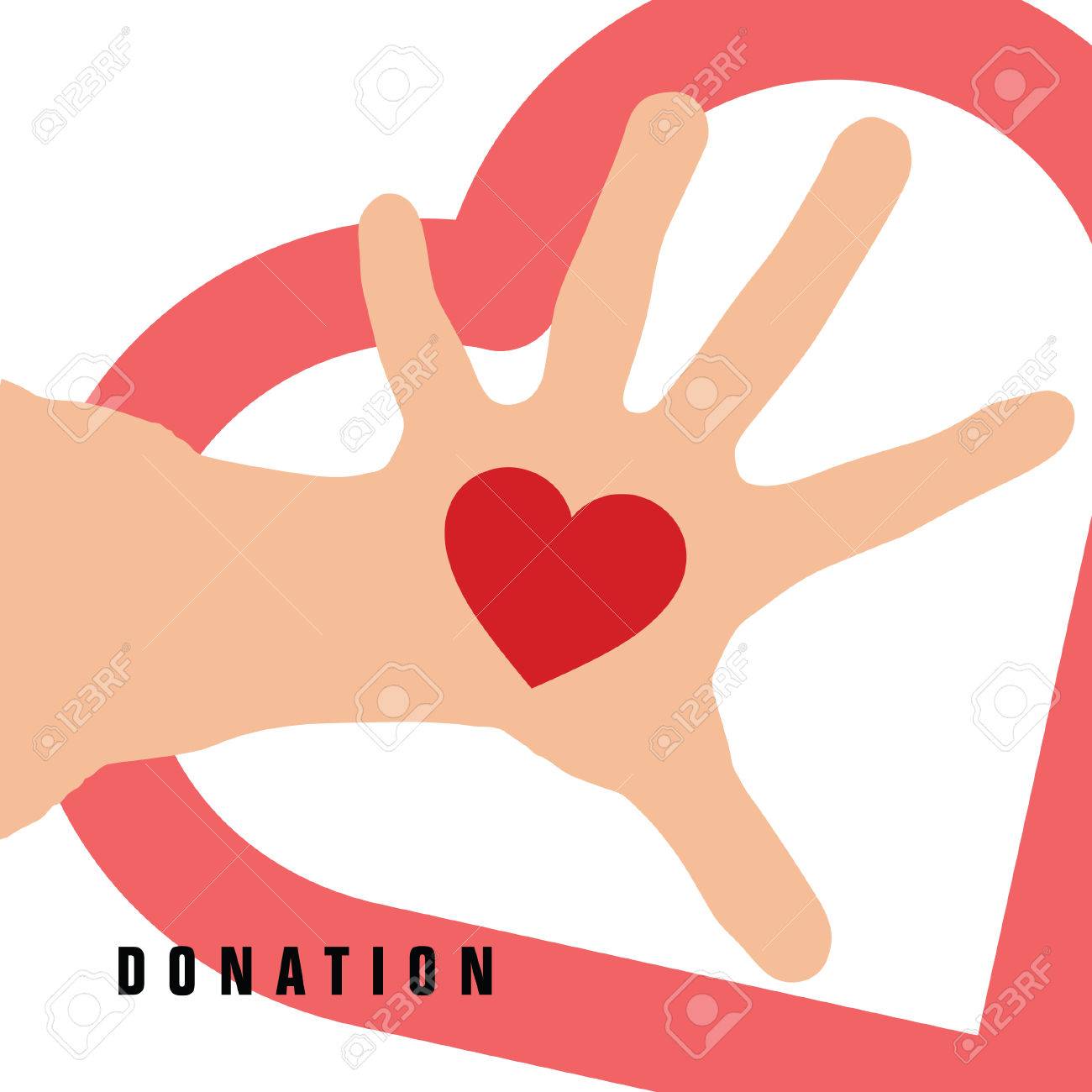 donation with heart on