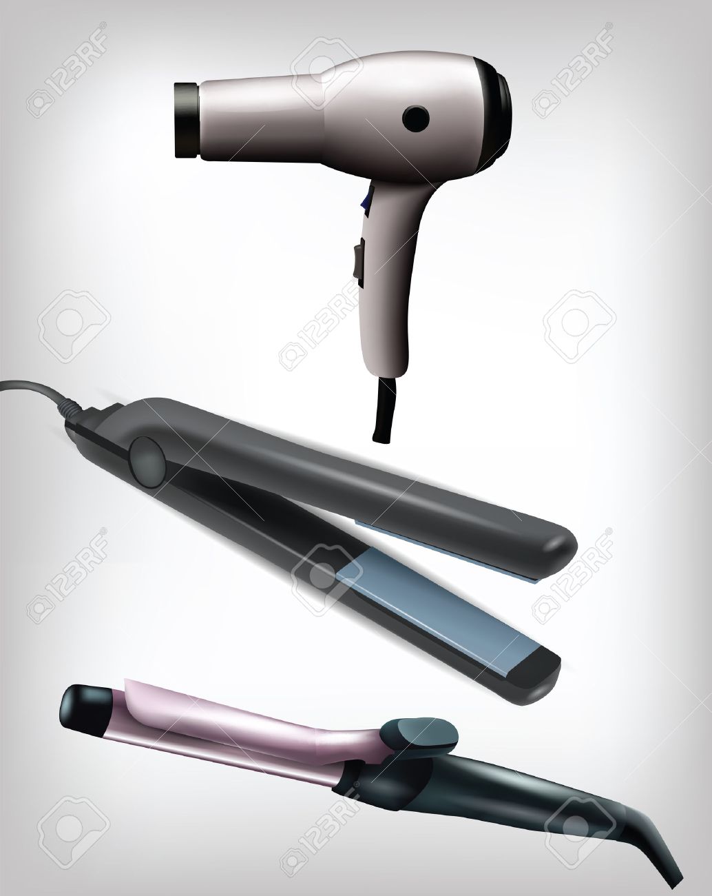 flat iron and blow dryer