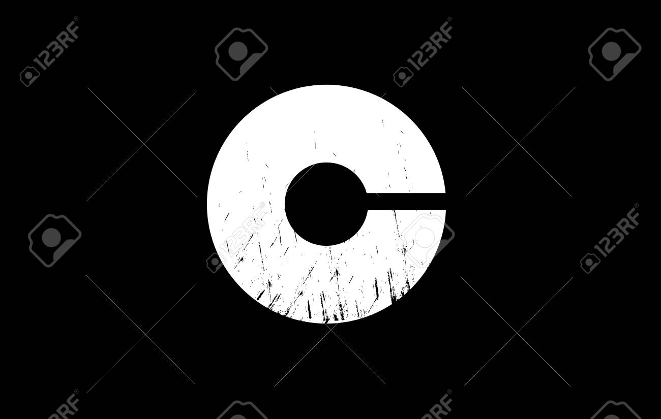 アルファベット C 太字黒白グランジ ビンテージ背景ベクトル アイコン サイン ロゴマークのデザイン テンプレート のイラスト素材 ベクタ Image