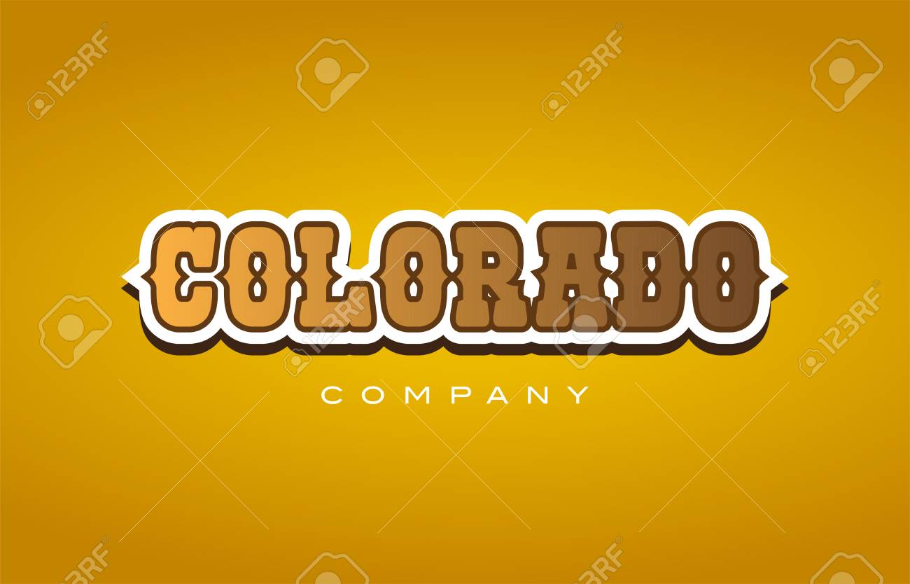 Company Western Style Colorado Text Word Logo Design On Yellow