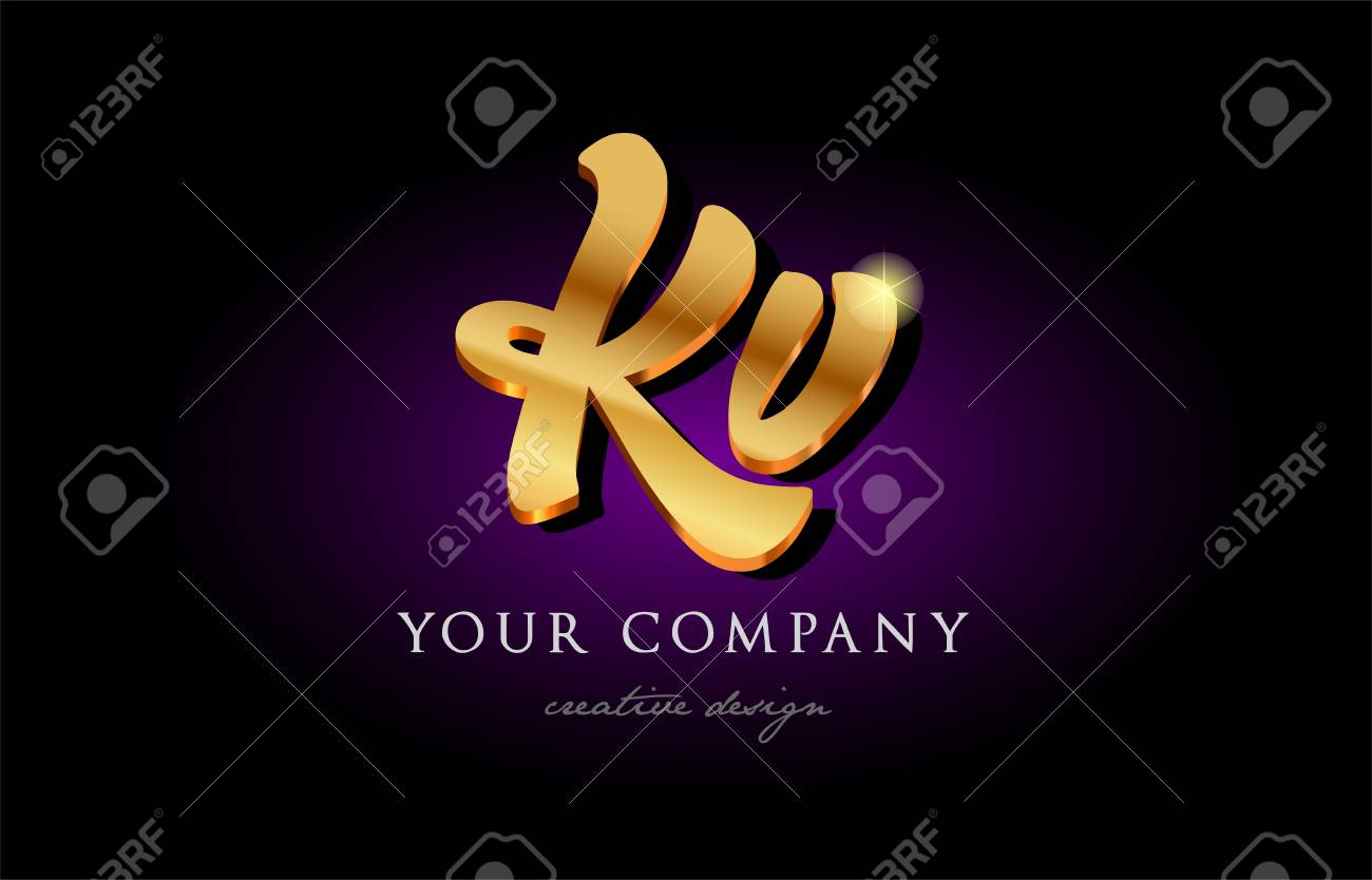 Kv K V Alphabet Combination Letter Logo In Gold Golden 3d Metal Royalty Free Cliparts Vectors And Stock Illustration Image