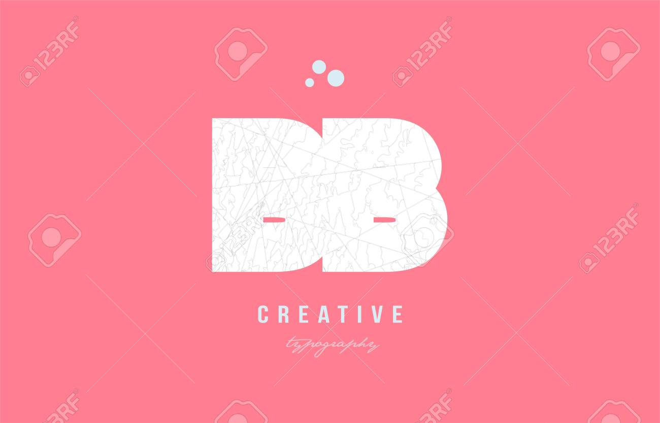 企業や企業のアイコンとして適したピンク色と複雑なパターンとのアルファベット文字のロゴbb Bの組み合わせのデザイン のイラスト素材 ベクタ Image