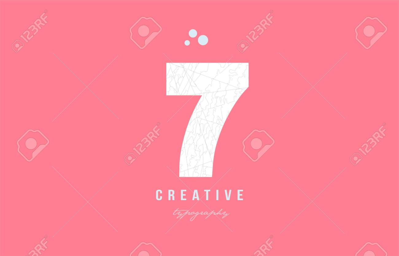 7 Pink White Number Logo Icon Design Suitable As An Symbol For A Company Or Business Royalty Free Cliparts Vectors And Stock Illustration Image