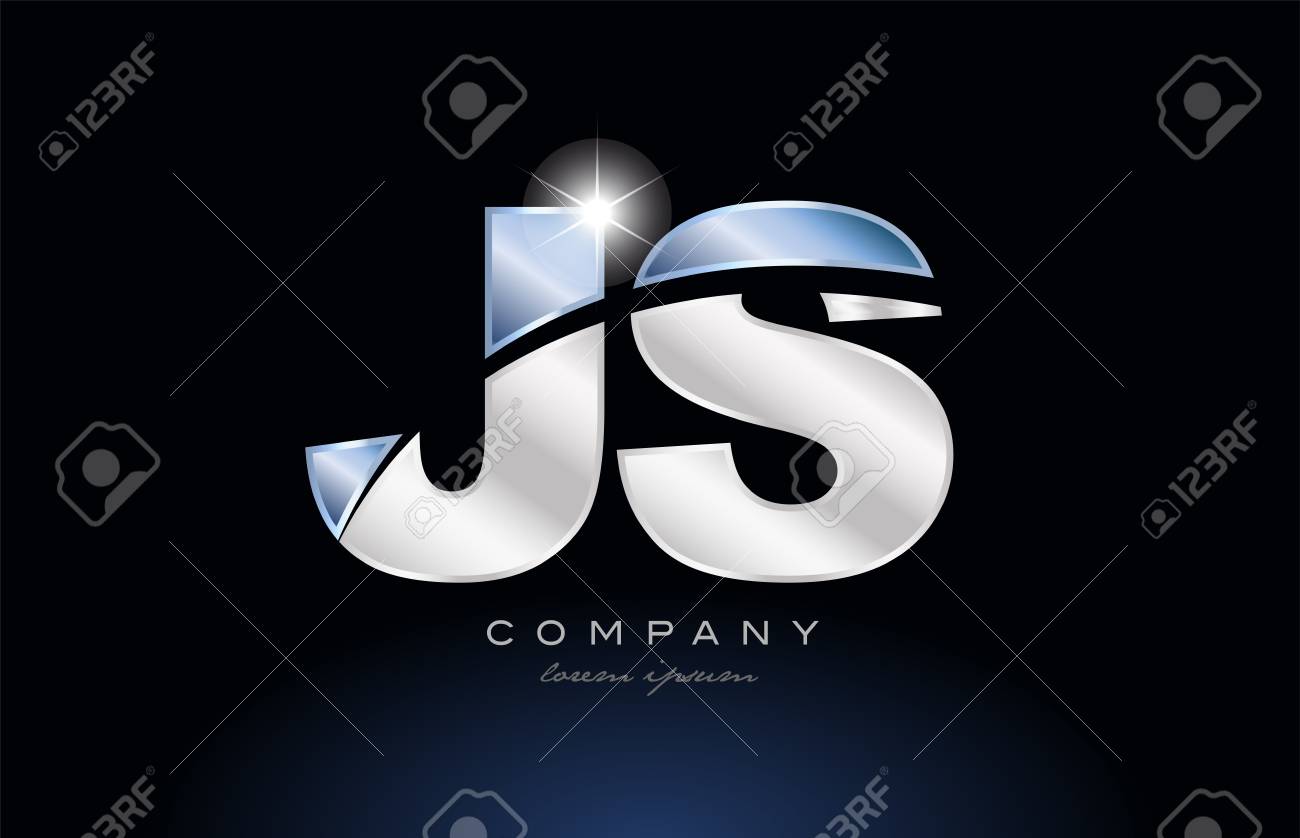 Letras J Y Diseno De S Con El Color Azul De Metal Adecuado Para Una Empresa O Negocio Ilustraciones Vectoriales Clip Art Vectorizado Libre De Derechos Image