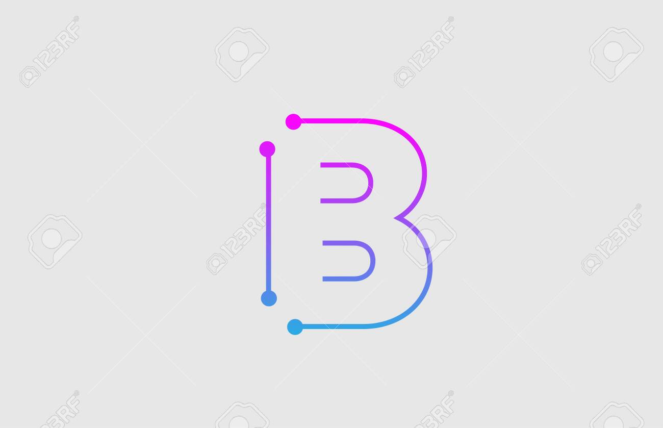 Alphabet Letter B Logo Design With Colors Pink And Blue Suitable Royalty Free Cliparts Vectors And Stock Illustration Image 129637515