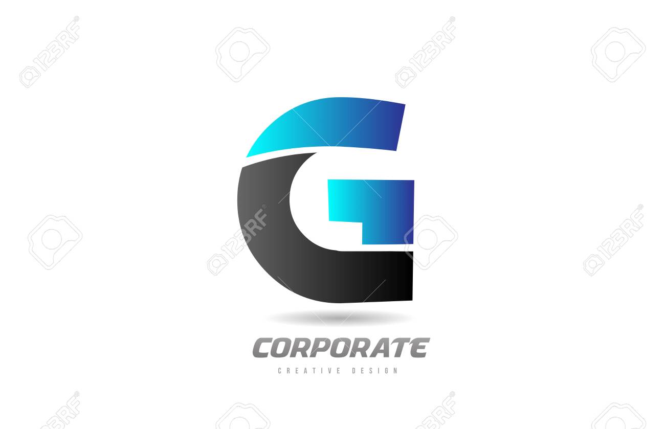 Blue Black Alphabet Letter G Logo Icon Design For Business Suitable Royalty Free Cliparts Vectors And Stock Illustration Image