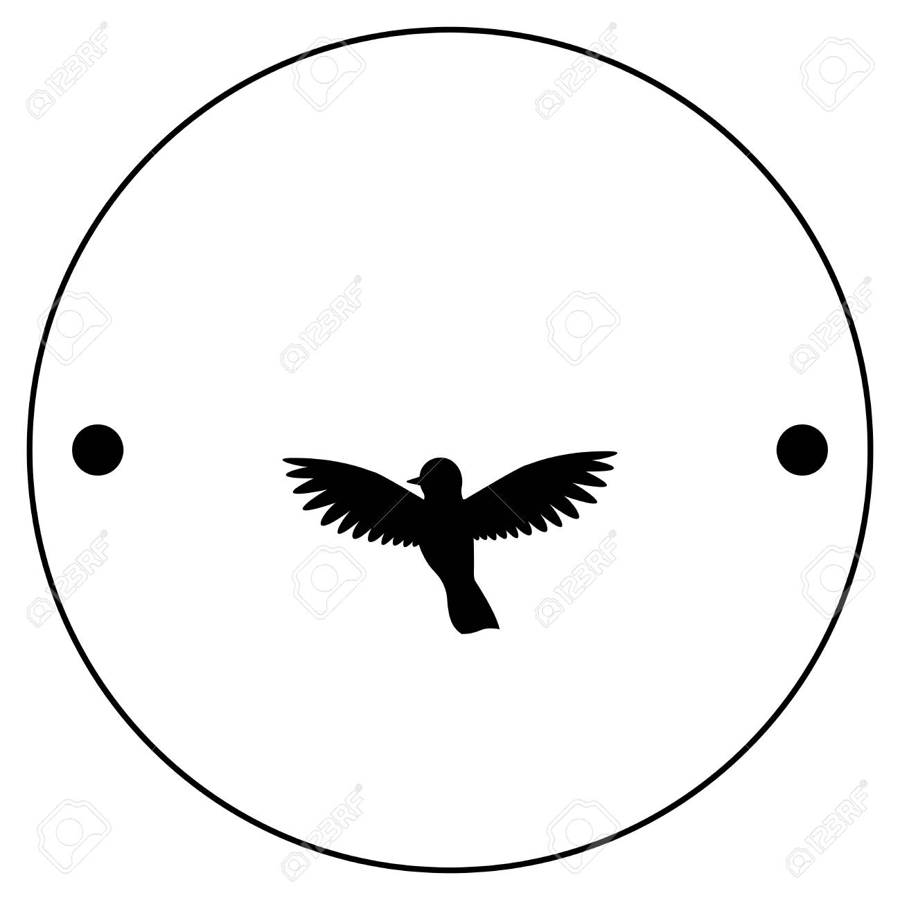 タウマトロップの最初の面パーチの鳥白黒19世紀の古いアニメーションのおもちゃ ビクトリア朝のおもちゃ 孤立した 白い背景 のイラスト素材 ベクタ Image