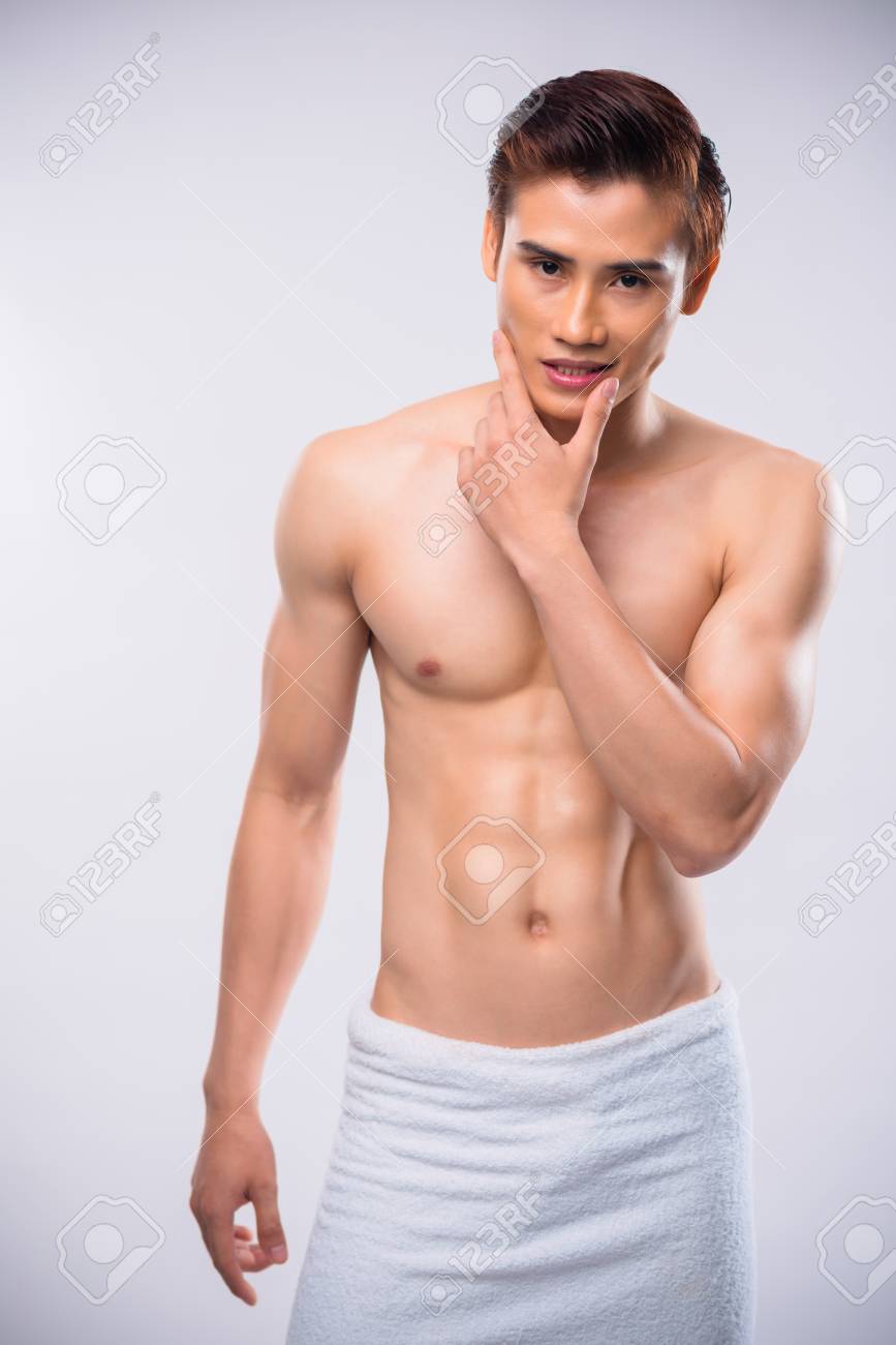 sensual asian man in
