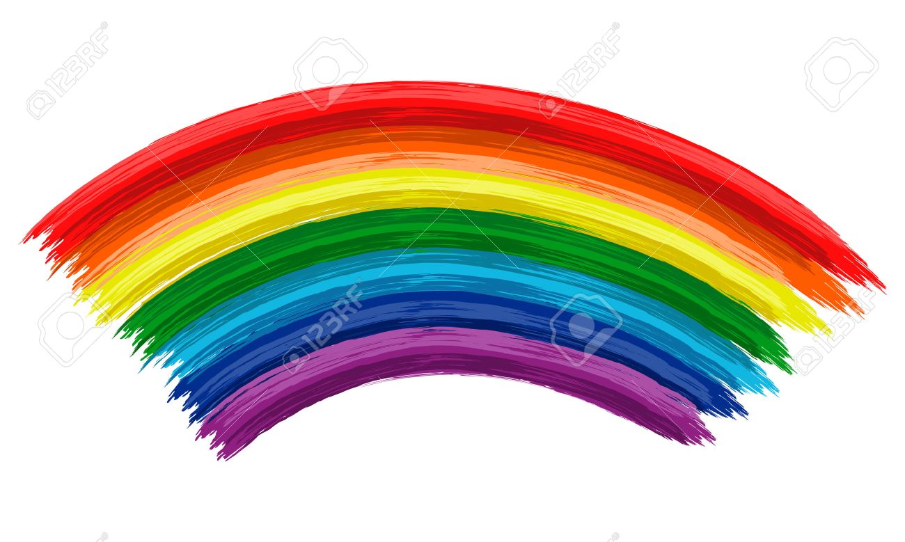art rainbow color brush stroke paint draw background royalty free