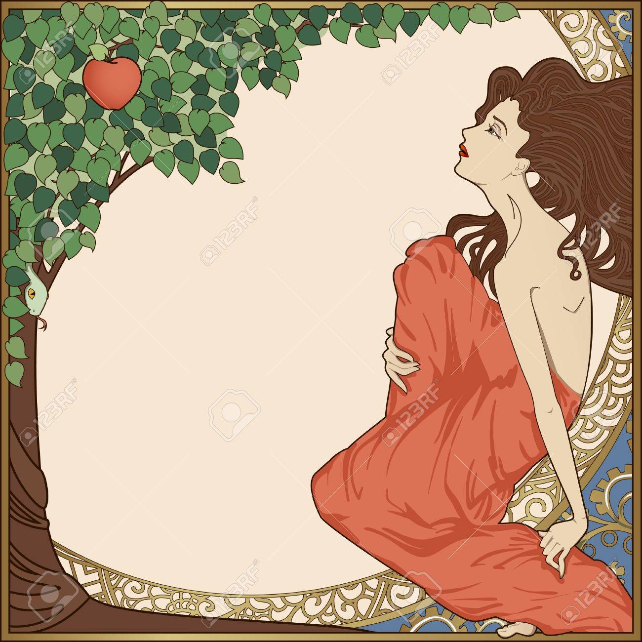 Eve Art Nouveau Style Royalty Free Cliparts Vectors And Stock Illustration Image 19759188