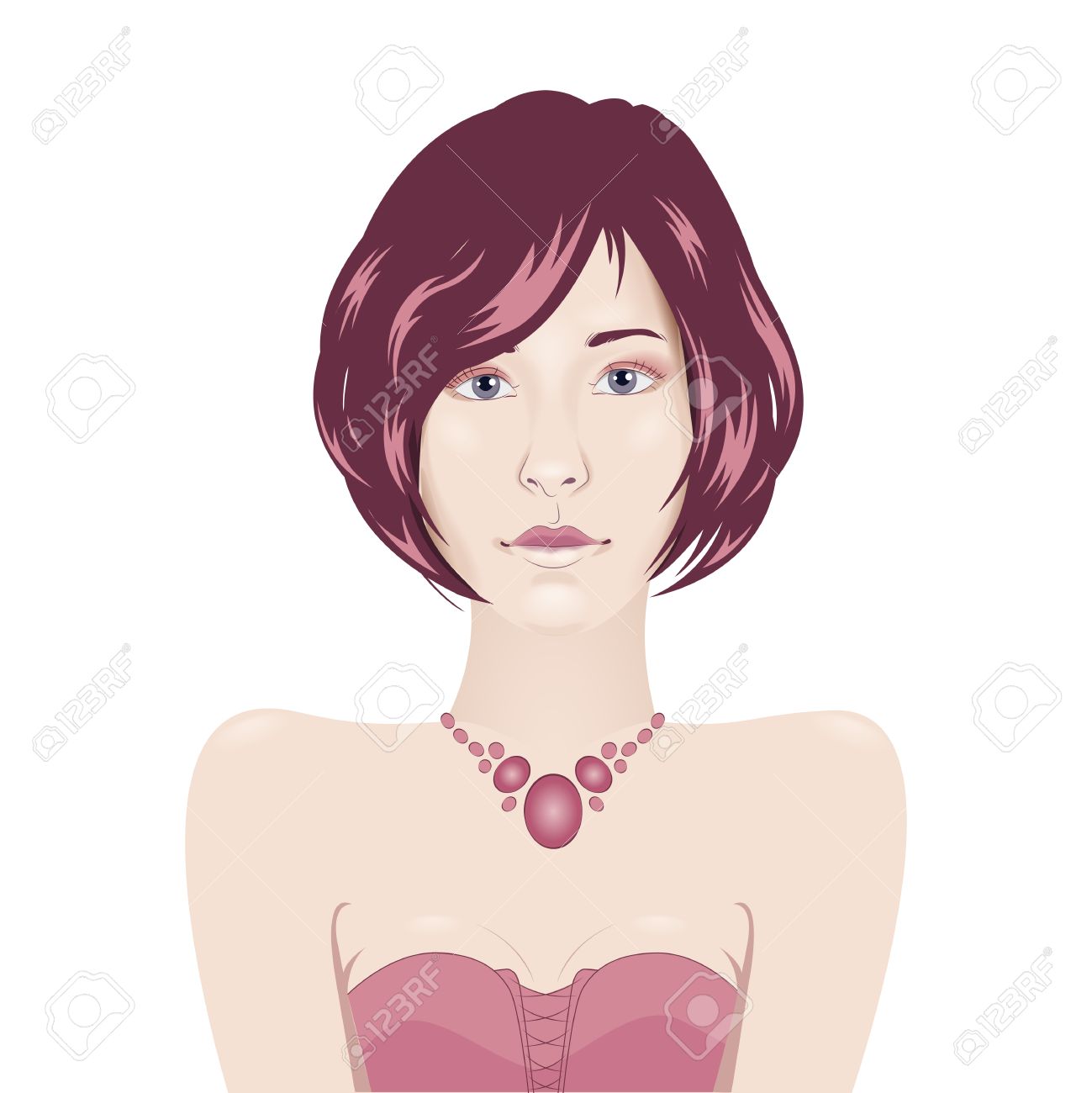 Sukharevska OlhaVector Girl Portrait In Evening Gown image