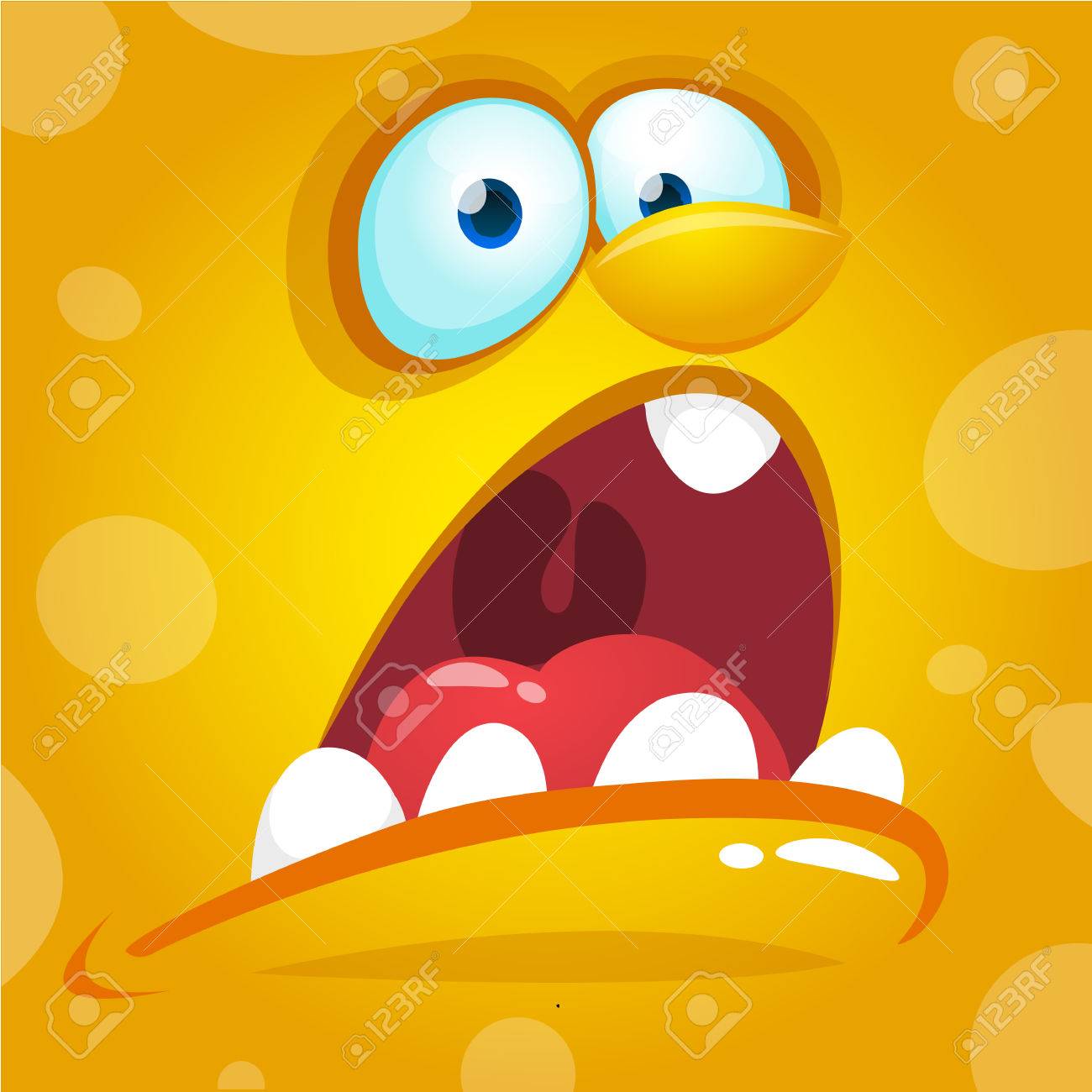 Download Cartoon Monster Face Vector Halloween Yellow Screaming Monster Royalty Free Cliparts Vectors And Stock Illustration Image 62567141 PSD Mockup Templates
