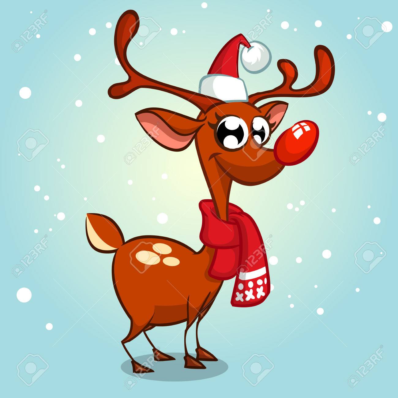 Noel Renne Pere Noel Vecteur Illustration Neigeux Fond Clip Art Libres De Droits Vecteurs Et Illustration Image 66807339