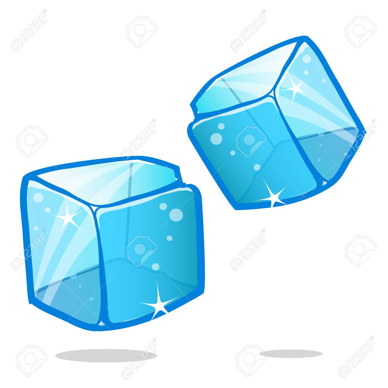 Ice Cubes And Melted Ice Cube Vector Set On White Background Royalty Free Cliparts Vectors And Stock Illustration Image 66806952
