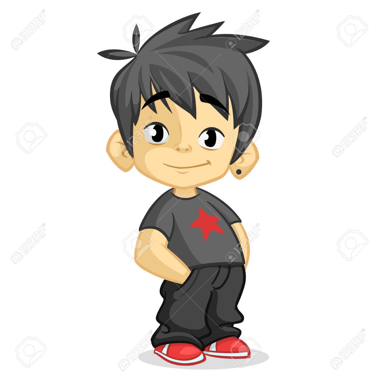 Cute Little Boy With Black Hair Dressed In Black Standing And Smiling. Vector Cartoon Kid Character With Hands In Pockets Royalty Free SVG, Cliparts, Vectors, And Stock Illustration. Image 82861076. Cute Little Boy With Black Hair Dressed In Black Standing And Smiling. Vector Cartoon Kid Character With Hands In Pockets Royalty Free SVG, Cliparts, Vectors, And Stock Illustration. Image 82861076.