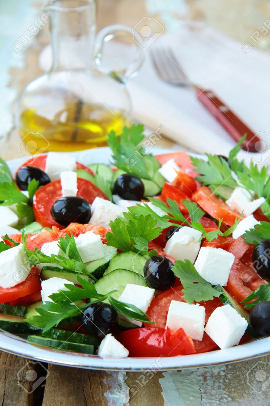 Greek salad with cheese Greek salad with cheese