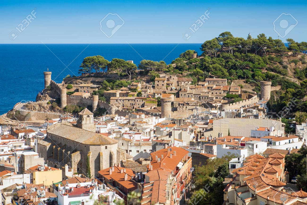 City Of Spain Tossa De Mar City On The Costa Brava City Walls And Medieval Castle On The Hill Amazing City In Girona Architecture And Monuments Of Catalonia Spain Stock Photo Picture