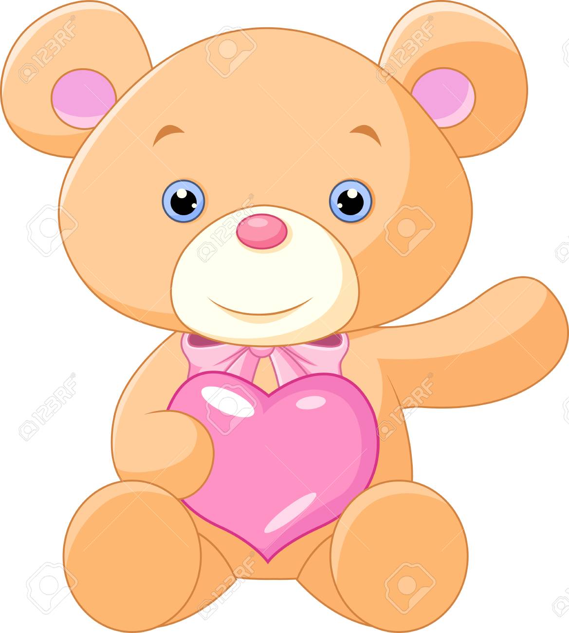 teddy bear holding heart clipart