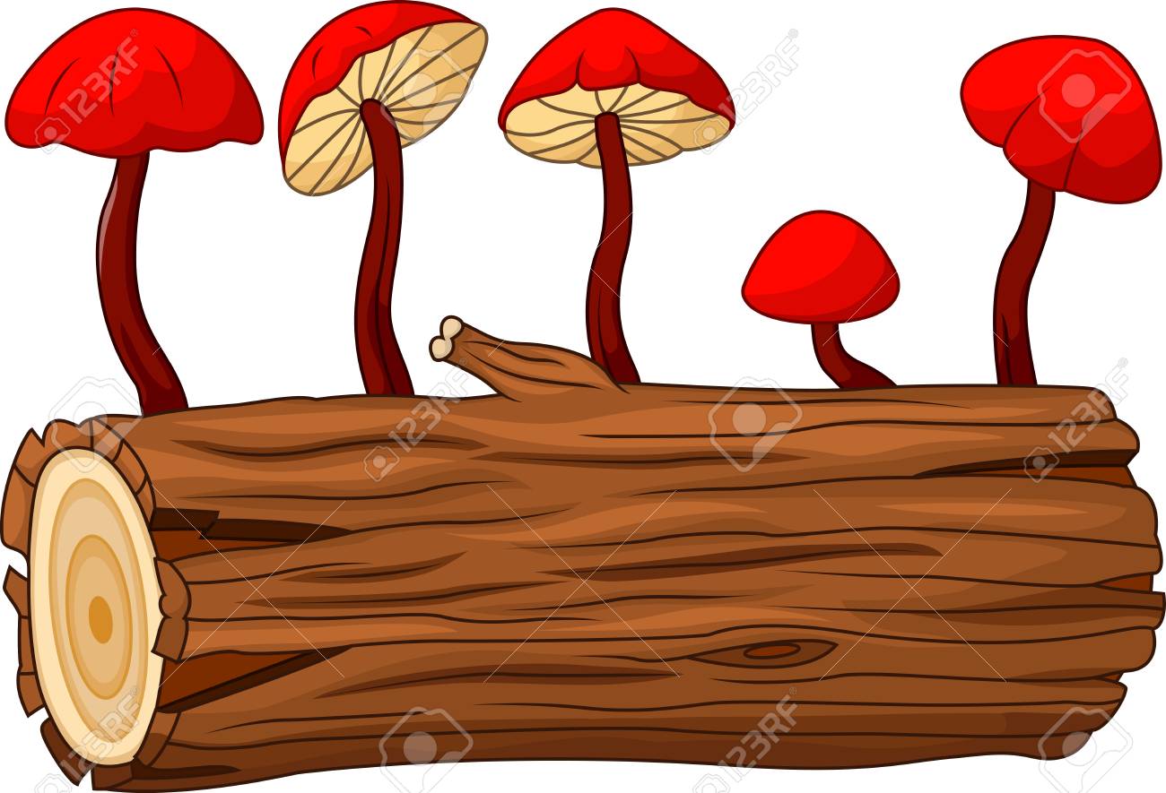 Illustration Of Tree Trunk And Mushroom Royalty Free Cliparts Vectors And Stock Illustration Image