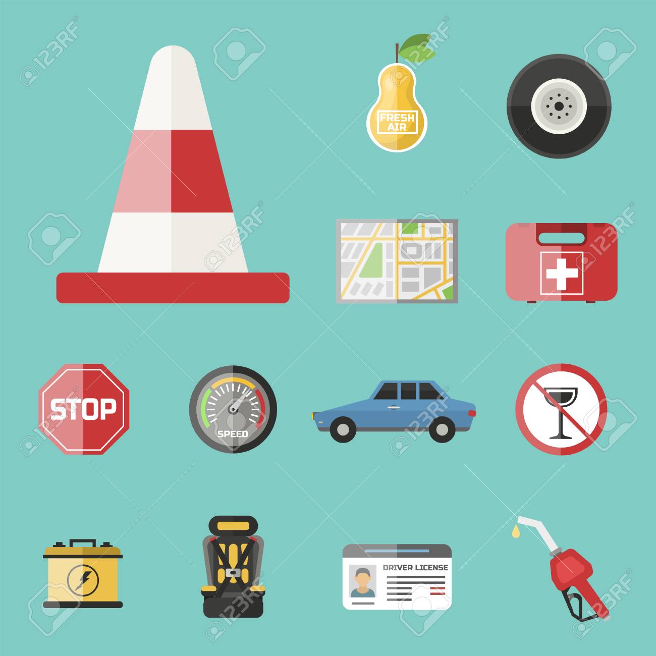 自動輸送運転手アイコン シンボル車両機器サービス車ドライバー ツール ベクトル イラストです のイラスト素材 ベクタ Image