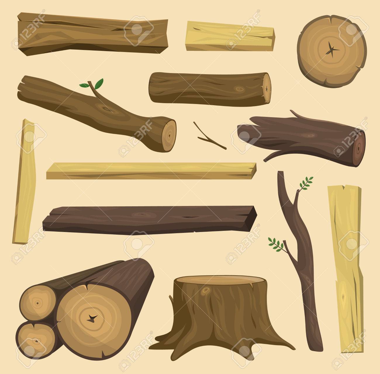 Wooden Materials Tree Log Cabin Isolated Vector Isolated Royalty Free Cliparts Vectors And Stock Illustration Image